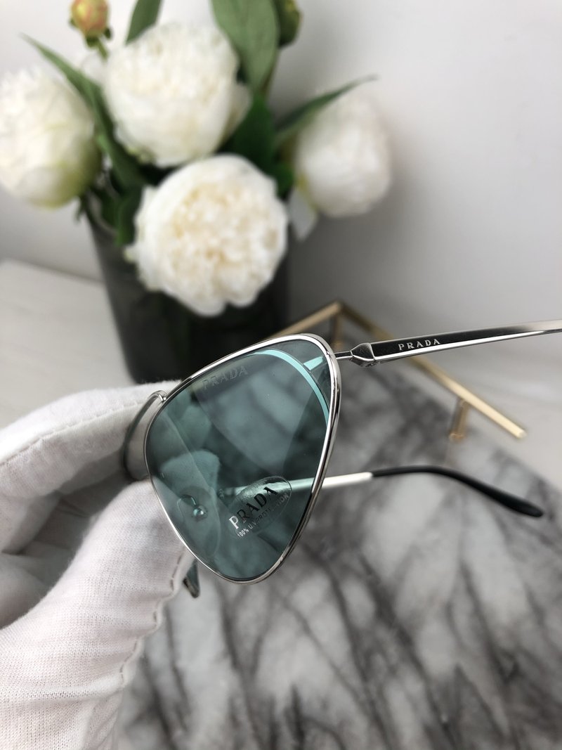 Prada PR 14YS Sunglasses Crystal Electric Blue Black Dark Gray 53mm | eBay