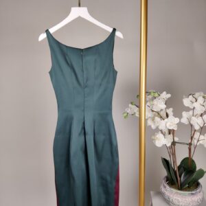 PRADA GREEN AND PINK CRYSTAL FITTED DRESS SIZE 38 (UK6)back